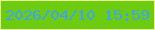 文字の大きさ：4、枠の色：e8f893、背景の色：6dcb10、文字の色：3da3f3 無料ブログパーツのブログ時計
