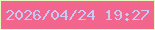 文字の大きさ：4、枠の色：e8f8c1、背景の色：f2668d、文字の色：c9c9f8 無料ブログパーツのブログ時計