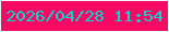 文字の大きさ：4、枠の色：e8f9f5、背景の色：f90963、文字の色：05d6d0 無料ブログパーツのブログ時計