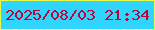 文字の大きさ：5、枠の色：e8fa4c、背景の色：30d5fd、文字の色：bb0538 無料ブログパーツのブログ時計