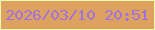 文字の大きさ：2、枠の色：e8faac、背景の色：dea260、文字の色：a271e0 無料ブログパーツのブログ時計