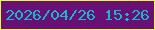 文字の大きさ：5、枠の色：e8fb3e、背景の色：691077、文字の色：18b6cf 無料ブログパーツのブログ時計