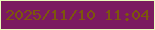 文字の大きさ：5、枠の色：e8fbbd、背景の色：7b1a60、文字の色：7c570c 無料ブログパーツのブログ時計