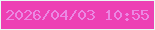 文字の大きさ：3、枠の色：e8fbf3、背景の色：ed40b4、文字の色：eb87e3 無料ブログパーツのブログ時計