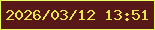 文字の大きさ：2、枠の色：e8fd63、背景の色：571817、文字の色：e6e74e 無料ブログパーツのブログ時計