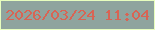 文字の大きさ：1、枠の色：e8febe、背景の色：8fa49e、文字の色：d86454 無料ブログパーツのブログ時計