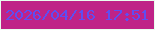 文字の大きさ：2、枠の色：e8feee、背景の色：bf2387、文字の色：5e4ef2 無料ブログパーツのブログ時計