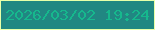 文字の大きさ：4、枠の色：e8ffa9、背景の色：218782、文字の色：16b88d 無料ブログパーツのブログ時計