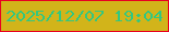 文字の大きさ：3、枠の色：e90020、背景の色：d2b41a、文字の色：33c77f 無料ブログパーツのブログ時計