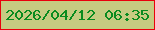 文字の大きさ：5、枠の色：e9010c、背景の色：c6cb81、文字の色：0a8b1f 無料ブログパーツのブログ時計