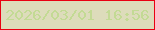 文字の大きさ：2、枠の色：e90113、背景の色：dddcbb、文字の色：c3da94 無料ブログパーツのブログ時計