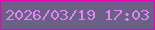 文字の大きさ：2、枠の色：e903b5、背景の色：6b6085、文字の色：e285f3 無料ブログパーツのブログ時計