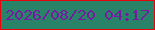文字の大きさ：5、枠の色：e9040c、背景の色：298369、文字の色：751b9f 無料ブログパーツのブログ時計