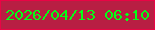文字の大きさ：4、枠の色：e90445、背景の色：b81e43、文字の色：03ff16 無料ブログパーツのブログ時計