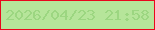 文字の大きさ：1、枠の色：e9071d、背景の色：b6e59a、文字の色：9cd681 無料ブログパーツのブログ時計