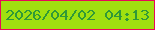 文字の大きさ：3、枠の色：e90859、背景の色：a0e010、文字の色：309937 無料ブログパーツのブログ時計