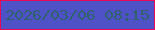 文字の大きさ：5、枠の色：e90956、背景の色：4e52c6、文字の色：30616f 無料ブログパーツのブログ時計