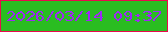 文字の大きさ：3、枠の色：e90a4d、背景の色：2abd21、文字の色：9f28f5 無料ブログパーツのブログ時計
