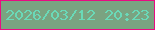 文字の大きさ：4、枠の色：e90b82、背景の色：7aa381、文字の色：6ad9b8 無料ブログパーツのブログ時計
