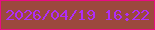 文字の大きさ：3、枠の色：e90c84、背景の色：9c483e、文字の色：af2df7 無料ブログパーツのブログ時計