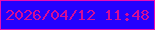 文字の大きさ：4、枠の色：e90cb4、背景の色：2400fe、文字の色：d50c97 無料ブログパーツのブログ時計