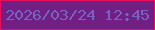 文字の大きさ：1、枠の色：e90e5d、背景の色：721f83、文字の色：7464c3 無料ブログパーツのブログ時計