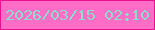 文字の大きさ：3、枠の色：e91190、背景の色：ff6dc6、文字の色：8edccb 無料ブログパーツのブログ時計