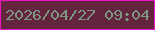 文字の大きさ：5、枠の色：e916c6、背景の色：65243e、文字の色：7c9782 無料ブログパーツのブログ時計