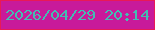 文字の大きさ：4、枠の色：e91956、背景の色：c81a9a、文字の色：44bcb2 無料ブログパーツのブログ時計