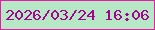 文字の大きさ：2、枠の色：e91aa9、背景の色：b6e8c5、文字の色：a3058f 無料ブログパーツのブログ時計