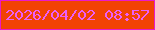 文字の大きさ：4、枠の色：e91ac8、背景の色：f24204、文字の色：ec5ff8 無料ブログパーツのブログ時計