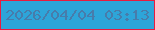 文字の大きさ：4、枠の色：e91b3f、背景の色：2da5d9、文字の色：477cab 無料ブログパーツのブログ時計
