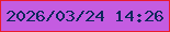 文字の大きさ：2、枠の色：e91c2b、背景の色：c45ce1、文字の色：0a275b 無料ブログパーツのブログ時計