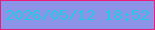 文字の大きさ：4、枠の色：e91c7a、背景の色：8c94e8、文字の色：28c9e3 無料ブログパーツのブログ時計