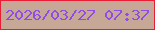 文字の大きさ：1、枠の色：e91d35、背景の色：c7a896、文字の色：914ce6 無料ブログパーツのブログ時計