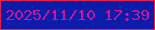 文字の大きさ：4、枠の色：e91e4b、背景の色：0a1ca9、文字の色：cb1697 無料ブログパーツのブログ時計