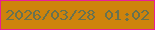 文字の大きさ：2、枠の色：e91e97、背景の色：ce830c、文字の色：687250 無料ブログパーツのブログ時計