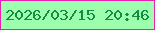 文字の大きさ：2、枠の色：e920af、背景の色：9dffae、文字の色：158c44 無料ブログパーツのブログ時計