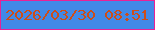 文字の大きさ：3、枠の色：e92196、背景の色：4189e7、文字の色：cd4d18 無料ブログパーツのブログ時計