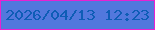 文字の大きさ：1、枠の色：e921d2、背景の色：5278dd、文字の色：0e5db6 無料ブログパーツのブログ時計