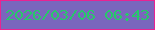 文字の大きさ：1、枠の色：e92392、背景の色：7a66bd、文字の色：27c86a 無料ブログパーツのブログ時計