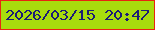文字の大きさ：4、枠の色：e92410、背景の色：a8dc0d、文字の色：1b1c76 無料ブログパーツのブログ時計