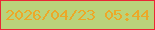 文字の大きさ：3、枠の色：e92836、背景の色：bad37b、文字の色：eca828 無料ブログパーツのブログ時計