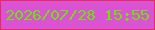 文字の大きさ：1、枠の色：e92869、背景の色：d953d3、文字の色：71e10b 無料ブログパーツのブログ時計