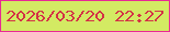 文字の大きさ：3、枠の色：e92895、背景の色：d3ea63、文字の色：d33246 無料ブログパーツのブログ時計