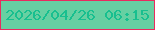 文字の大きさ：5、枠の色：e92c5f、背景の色：67d0a2、文字の色：18bf8f 無料ブログパーツのブログ時計