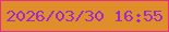 文字の大きさ：2、枠の色：e92c8b、背景の色：df8f29、文字の色：a228cd 無料ブログパーツのブログ時計