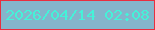 文字の大きさ：5、枠の色：e92e3f、背景の色：85b5cb、文字の色：45f2d8 無料ブログパーツのブログ時計