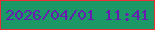 文字の大きさ：3、枠の色：e93036、背景の色：1c9766、文字の色：671bb1 無料ブログパーツのブログ時計