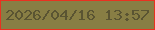 文字の大きさ：1、枠の色：e93120、背景の色：887e44、文字の色：5a5432 無料ブログパーツのブログ時計